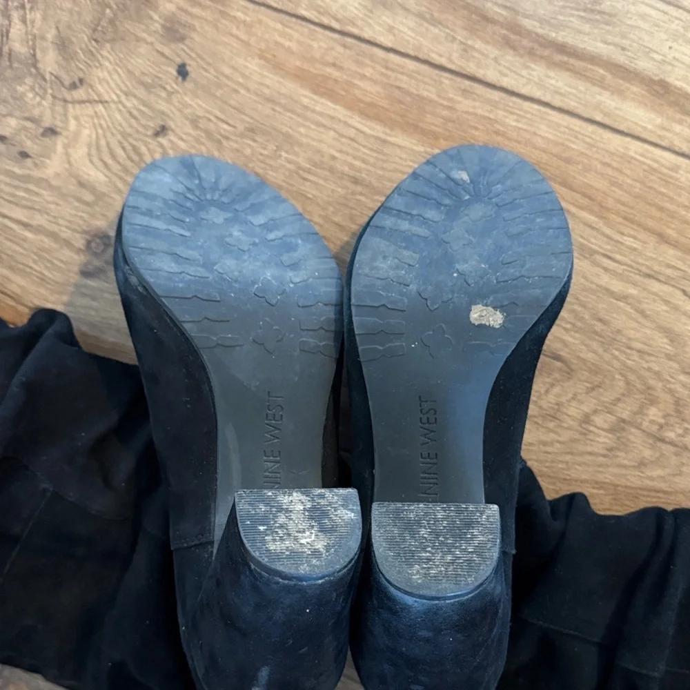 Nine West Black Over-The-Knee Suede Boots